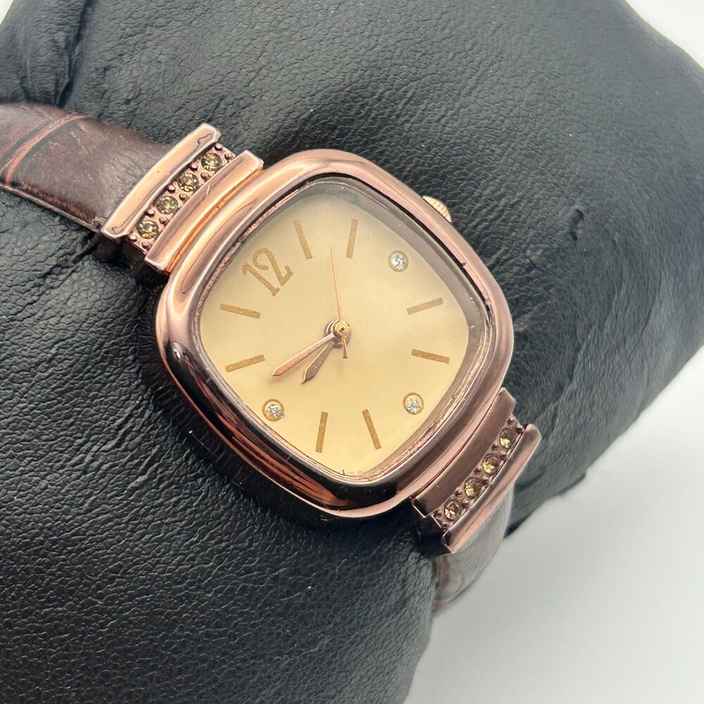 Mreurio Metallic Brown Women’s Minimalist Watch New Battery - Picture 3 of 8